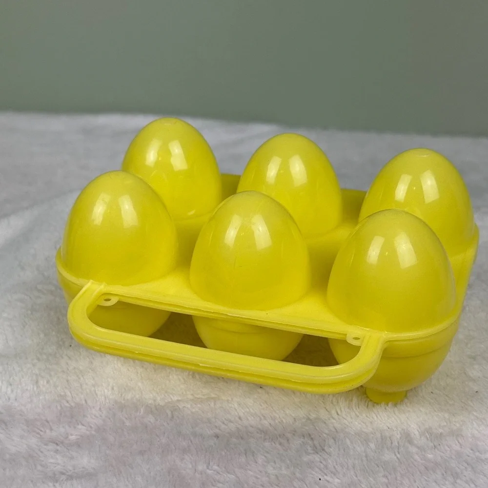 Vintage Jell-O Jiggler Egg Molds Set of 2 Yellow Teal Plastic Easter Kitchenware